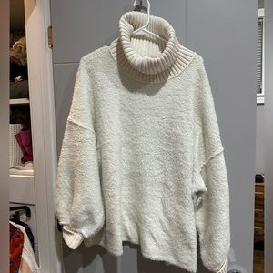 Free People Cream Turtleneck Sweater